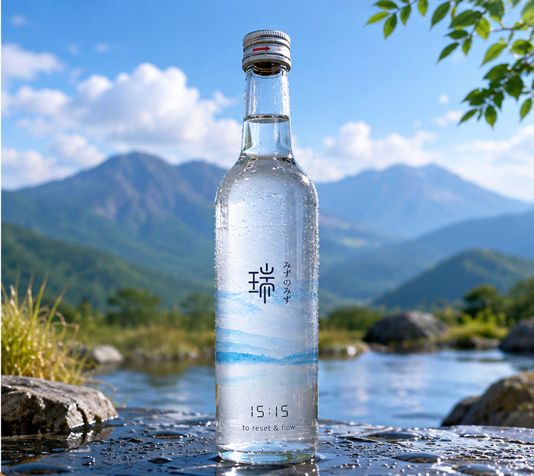 時間を選ぶ水、”みずのみず”より、ブランド初の天然炭酸水”15:15 to reset &amp; flow”を発表